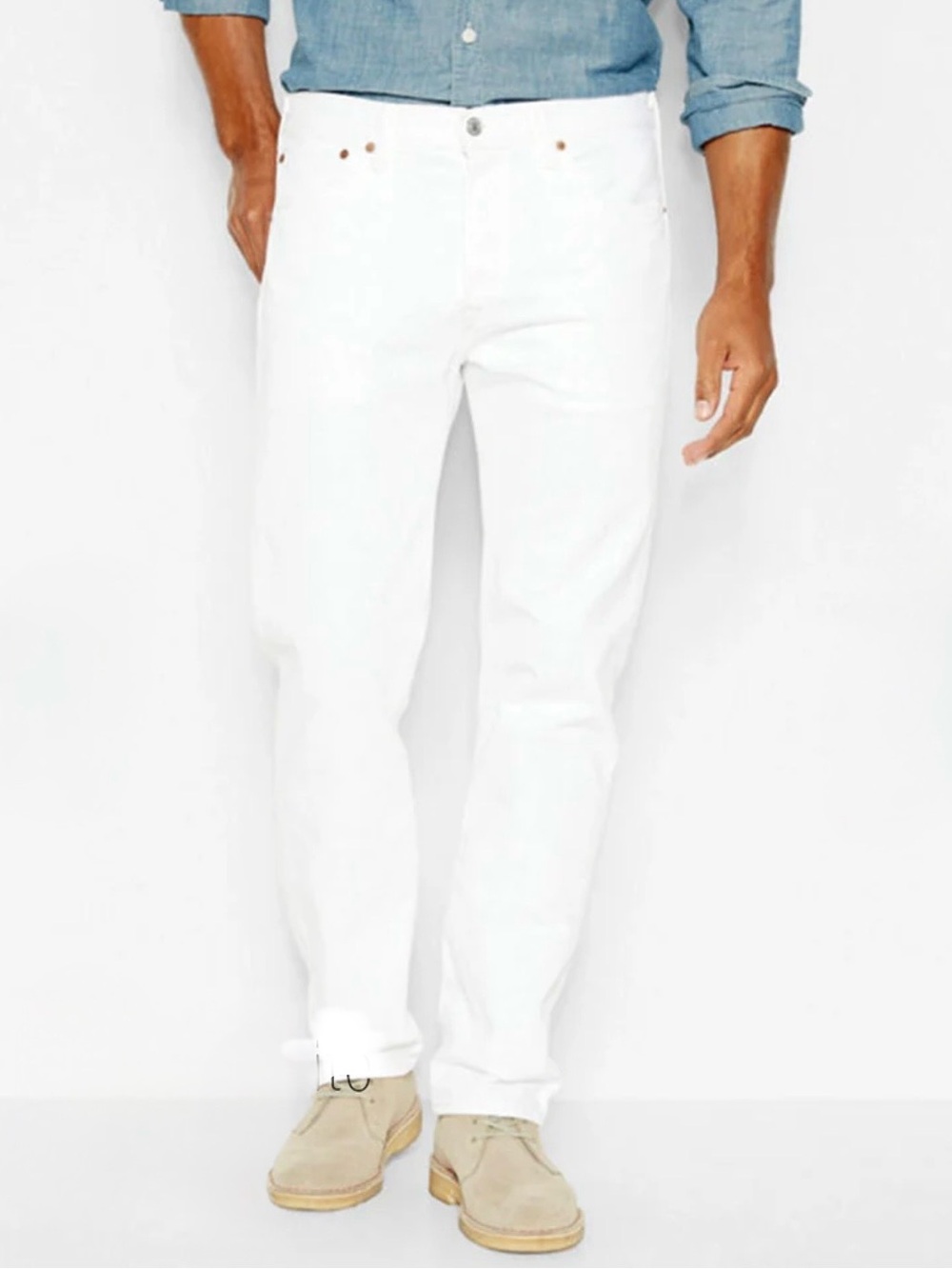 Levi's Men's 501 Original Fit Jeans Optic White